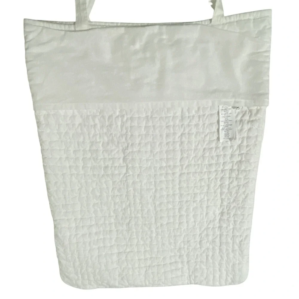 Pottery Barn Pickstitch Standard White Pillow Cover with Ties Farmhouse Bohemian
